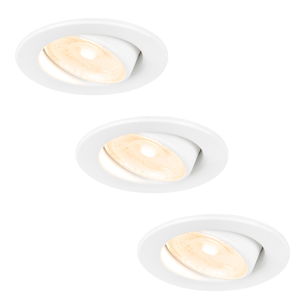 HOFTRONIC™ 3x Malta LED inbouwspots badkamer wit IP44 5W 2700K warm wit dimbaar 5 jaar garantie