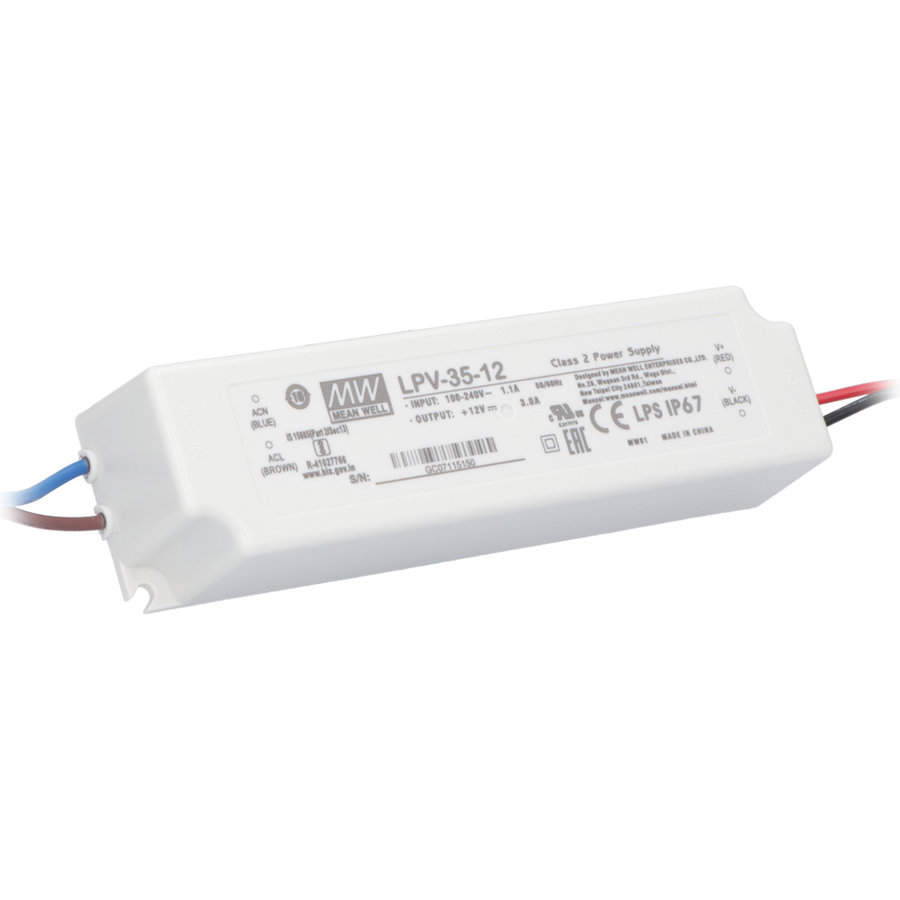 Transformateur LED 12 V 1,5A Max. 18 watts IP67