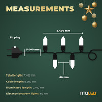 Lichtschutztuch - 200 LEDs - Warm weiß - 2.4 Meter - Weinachtslichter - Weihnachtsbaumbeleuchtung