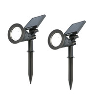2x Bend LED Solar Prikspot 6000K daglicht wit IP65 waterdicht Tuinspot