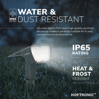 Odessa LED Solar Tuinspot 6000K daglicht wit IP65 waterdicht