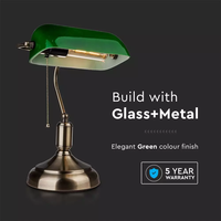 Banker Lampe mit grünem Bakelit Glasschirm und E27 Fassung