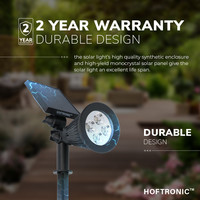 2x Bend LED Solar Prikspot 6000K daglicht wit IP65 waterdicht Tuinspot