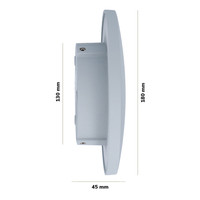 Casper XL LED Wandleuchte Grau - 3000K Warmweiß - 9 Watt - Rund - Wandleuchte für den Innen- und Außenbereich