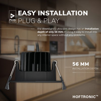 Komplettset 3 Stück LED Einbaustrahler Salerno Schwarz 8 Watt 2700K IP44 Schwenkbar