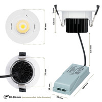 Set van 3 LED Inbouwspots Salerno wit 8 Watt 2700K IP44 kantelbaar