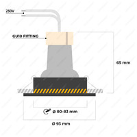 Dimmable LED downlight Lublin 5 Watt 4000K neutral white tiltable IP20
