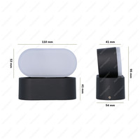 Set van 2 dimbare LED Wandlamp Dayton zwart 6 Watt - 3000K - Up & Down light - kantelbaar - IP54 - Incl. dimmer met afstandsbediening