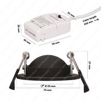 Komplettset 10 Stück Dimmbarer LED Einbaustrahler Sierra Ultra Flach Schwarz 5 Watt 3 CCT IP65 360° Schwenkbar