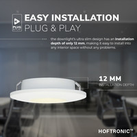 Set van 4 LED Inbouwspots Pavo wit 3 Watt 2700K 260lm Ultra dun 12 mm
