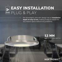 LED Inbouwspot Pavo - RVS - 3 Watt - 2700K - 260lm - Ø69 mm - Zeer dun 12mm