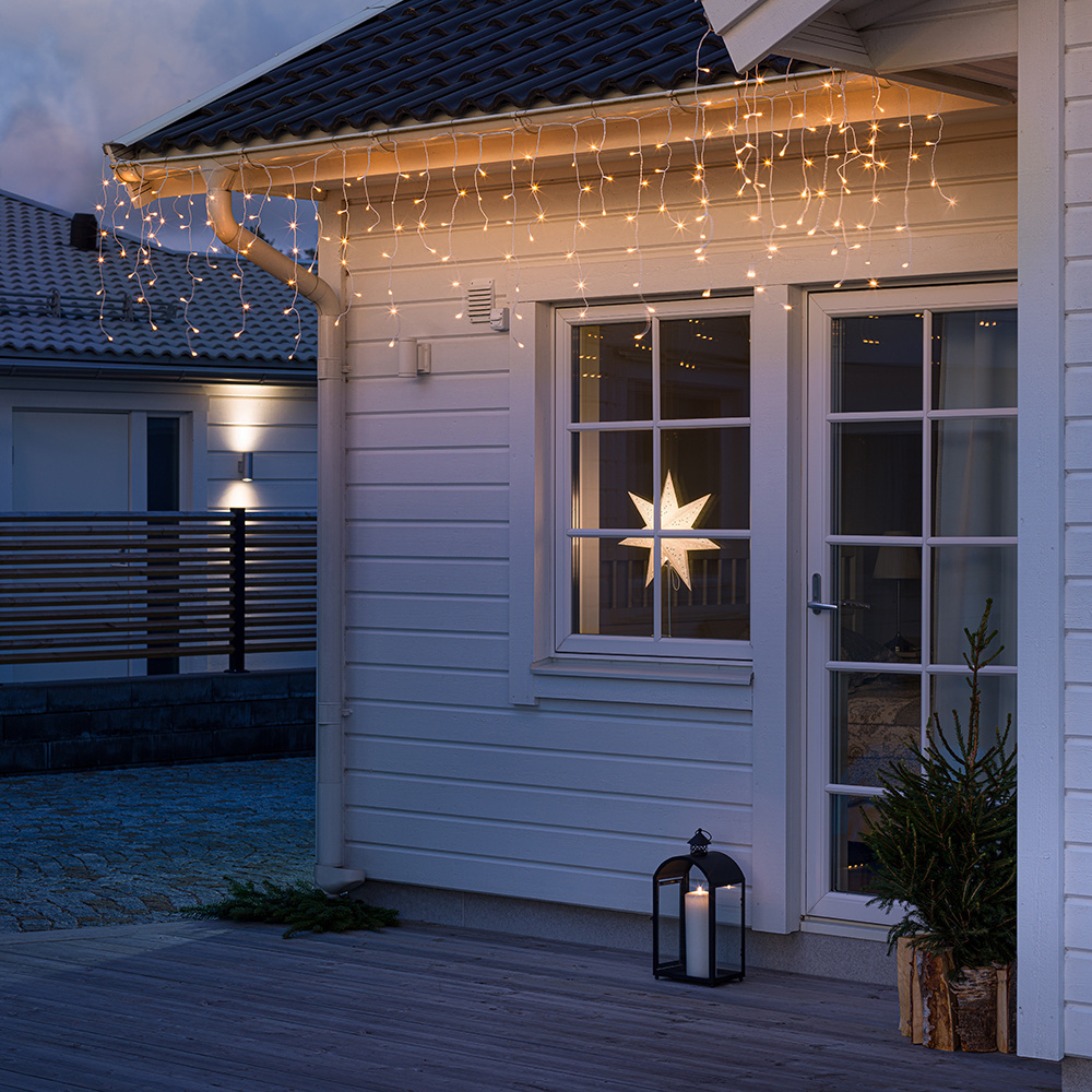 Konstsmide Lichtgordijn voor buiten - 200 LEDs - Warm wit - 5 meter - Kerstverlichting