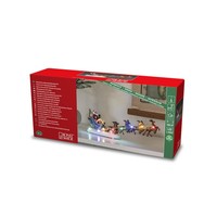 Weihnachtsfigur für drinnen - Weihnachtsmann im Schlitten - 14 x 36 cm
