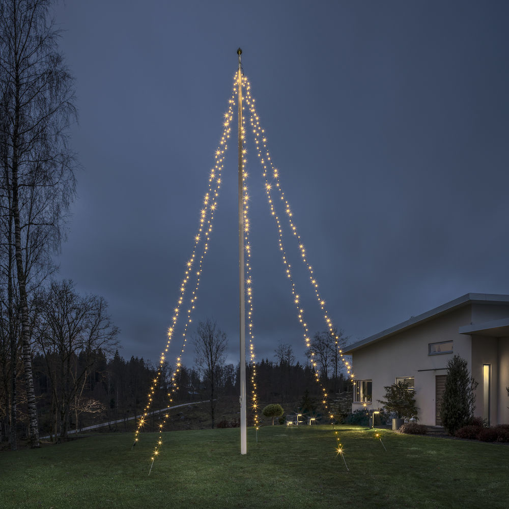 Vlaggenmastverlichting - 500 LEDs - Extra warm wit - 8 meter - Kerstverlichting