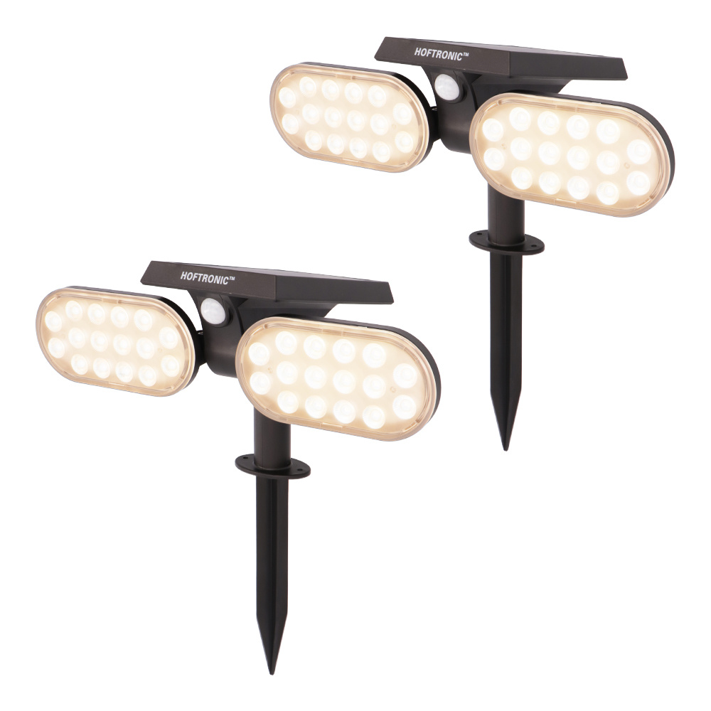 2x Solar LED Tuinspot Pato PIR met bewegingssensor 3000K warm wit Prikspot Grondspot - Tuin spots, spots bodem buiten