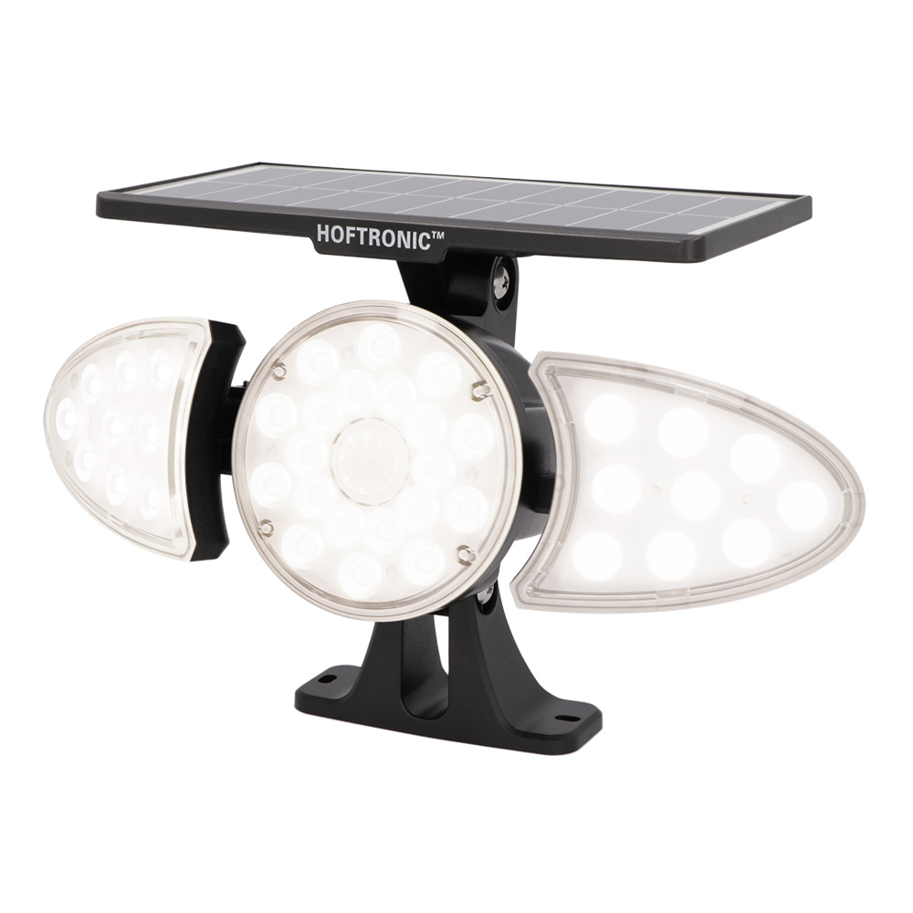 HOFTRONIC Solar LED Wandlamp Fulco - 6000K Daglicht wit licht - incl. PIR bewegingssensor - Kantelba