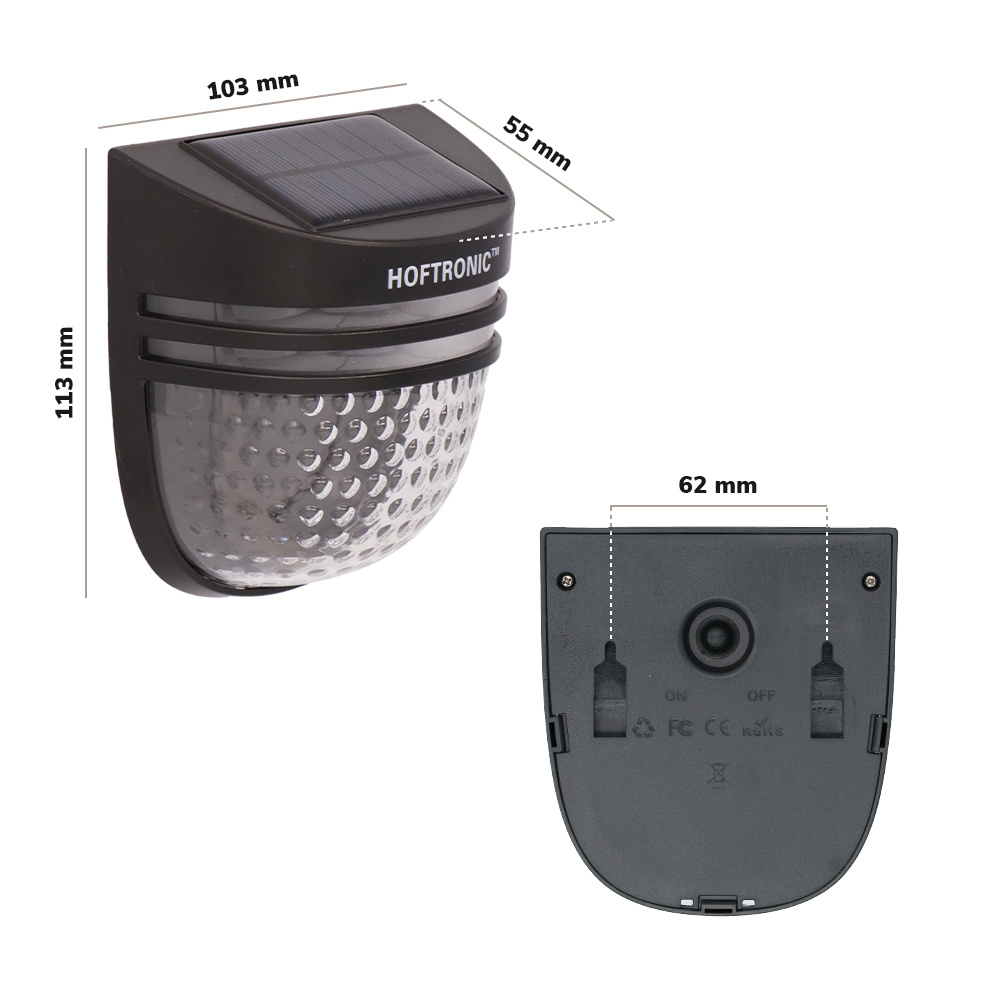 4x Solar LED Wandlamp Tropo 3000K warm wit met bewegingssensor