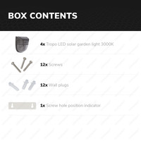 4x Solar LED Wandleuchte Tropo 3000K warmweiß