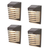 4x Solar LED Wandleuchte Dono 3000K warmweiß IP65