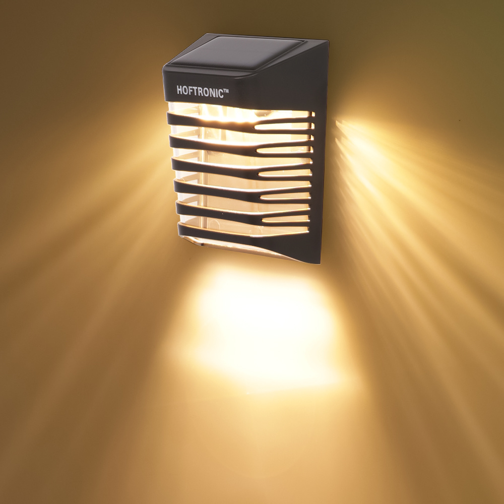 4x Solar LED Wandlamp Dono 3000K warm wit IP65 met bewegingssensor