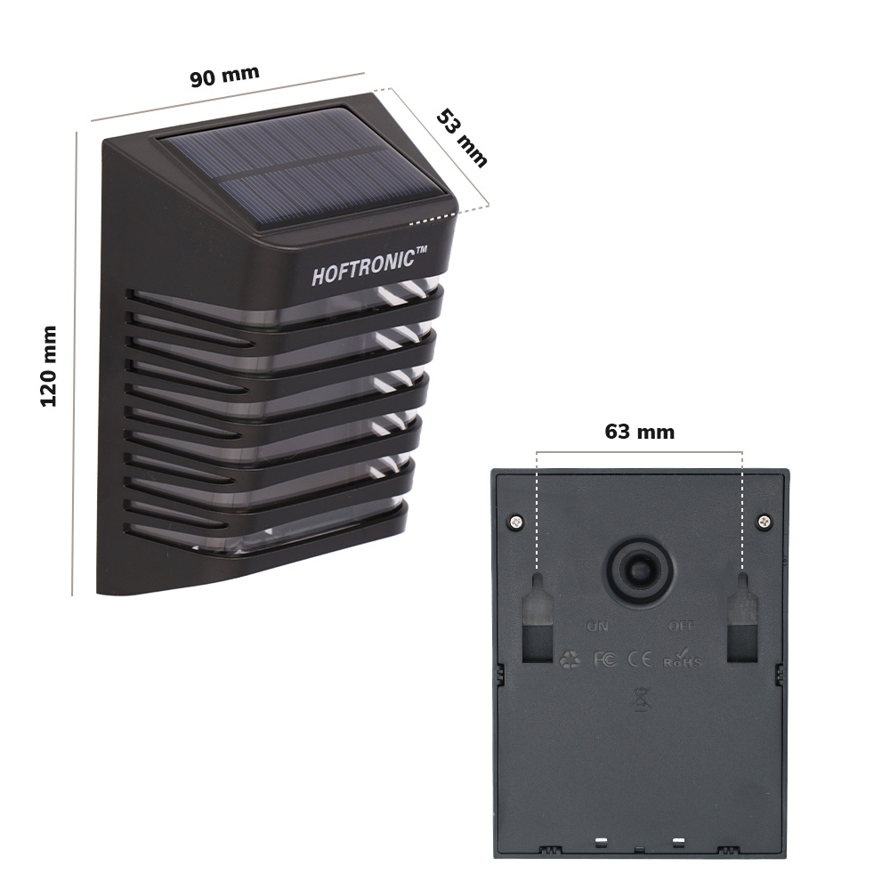 4x Solar LED Wandlamp Dono 3000K warm wit IP65 met bewegingssensor