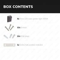 4x Solar LED Wandleuchte Dono 3000K warmweiß IP65