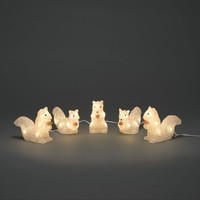 Outdoor Weihnachtsfigur - 5 Eichhörnchen - 40 LEDs - 12 cm hoch