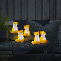 Outdoor Weihnachtsfigur - 5 Füchse - 40 LEDs - 12 cm hoch