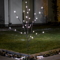 Kersttak met verlichting voor buiten - 32 LEDs bolvormig - 2700K warm wit - 1 meter hoog - bruin - kerstverlichting