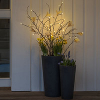 Kersttak met verlichting voor buiten - 32 LEDs bolvormig - 2700K warm wit - 1 meter hoog - bruin - kerstverlichting