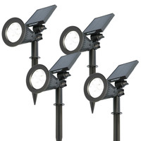 4x Bend LED Solar Light with Spike 6000K daylight white IP65
