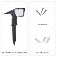 4x Odessa LED Solar Light with Spike 6000K daylight white IP65