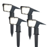 4x Odessa LED Solar Gartenleuchte mit Erdspieß 6000K Tageslichtweiß IP65
