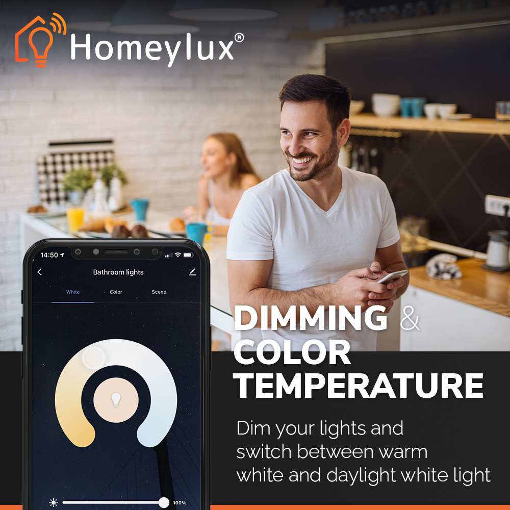 GU10 SMART LED RGBWW Wifi 4,5 Watt 400lm 110° Dimbaar