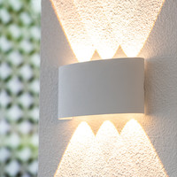 Tulsa dimmbare LED-Wandleuchte - Up & Down Licht - IP54 - 6 Watt - 3000K warmweiß - Innen und Außen - 3 Jahre Garantie - Weiß