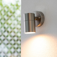 Set van 4 dimbare LED Wandlamp Mason 2700K - RVS - IP44 - GU10 - Incl. dimmer met afstandsbediening