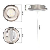 LED Inbouwspot Pavo - RVS - 3 Watt - 2700K - 260lm - Ø69 mm - Zeer dun 12mm