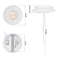 LED Inbouwspot Pavo - Wit - 3 Watt - 2700K - 260lm - Ø69 mm - Zeer dun 12mm