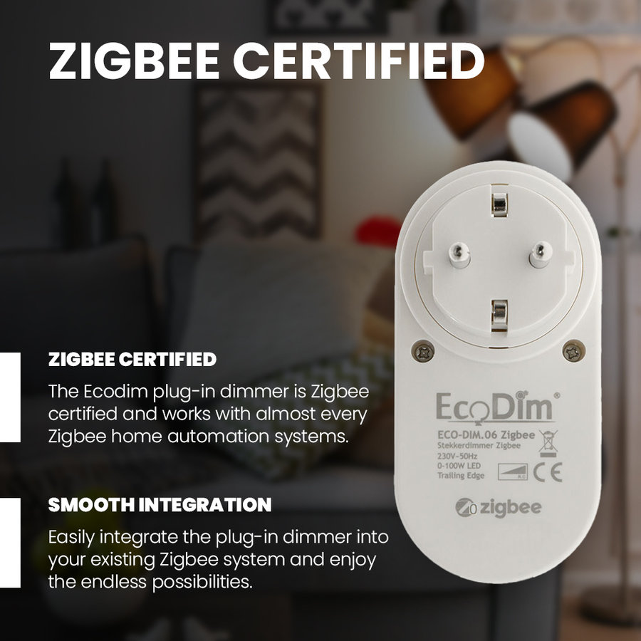 Zigbee plug-in dimmer - LED - phase cut - 0-100 watt