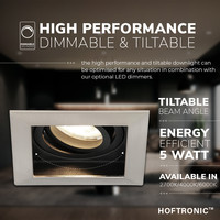 Dimbare LED inbouwspot Durham 5 Watt 4000K neutraal wit Kantelbaar IP20