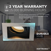 Set of 3 dimmable LED downlights Modesto 5 Watt 2700K warm white tiltable