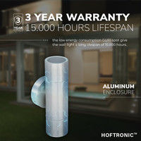 Dax LED dimbare wandlamp - Tweezijdig Up & Down - Neutraal wit 4000K - incl. 2x GU10 spots - IP65 voor binnen- en buitengebruik - RVS