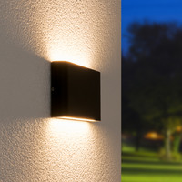 Dallas M dimmable LED wall light - 3000K warm white - 12 watt - Up & Down light - For indoor and outdoor use - Black