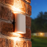 Dallas S dimmbare LED-Wandleuchte - 3000K warmweiß - 6 Watt - Up & Down Licht - IP54 für innen und außen - Doppelseitige Wandleuchte - Weiß