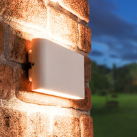 Dallas XL dimbare LED wandlamp - 3000K warm wit - 24 Watt - Up & down light - IP54 voor binnen en buiten - Tweezijdige muurlamp - Wit