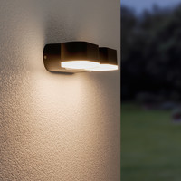 Dimmable LED wall light Dayton double black 12 Watt 3000K tiltable IP54 splash-proof 3 years warranty