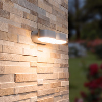 Dimbare LED Wandlamp Dayton dubbel grijs 12 Watt 3000K kantelbaar IP54 spatwaterdicht 3 jaar garantie