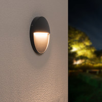 Gary LED-Wandleuchte - 6 Watt - Dimmbar - IP54 wasserdicht für den Außenbereich - 3000K Warmweiß - Anthrazit - Wandeinbauleuchten