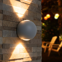 LED Wall light Houston grey 2 Watt 3000K Up & Down light IP54 splash proof 3 Years warranty