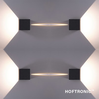 Satz von 6 Dimmbare LED Wandleuchte Kansas Schwarz 7 Watt 3000K doppelseitige Beleuchtung IP565